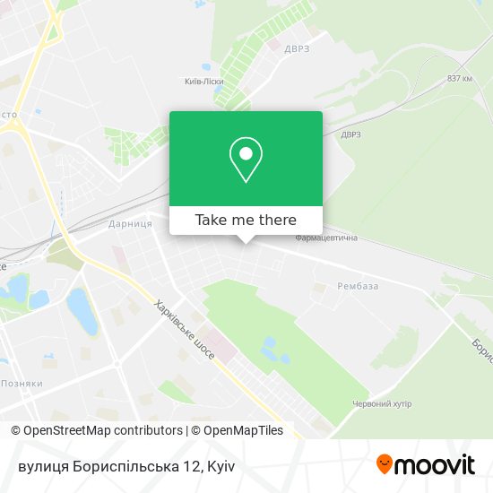 Карта вулиця Бориспільська 12