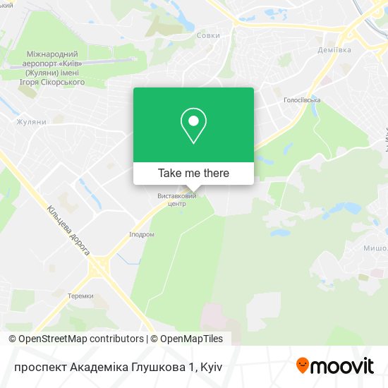 проспект Академіка Глушкова 1 map