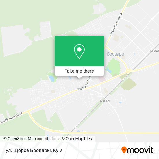Карта ул. Щорса Бровары
