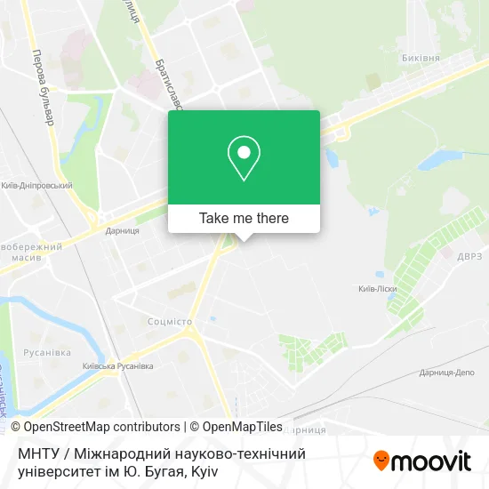 Карта МНТУ / Міжнародний науково-технічний університет ім Ю. Бугая