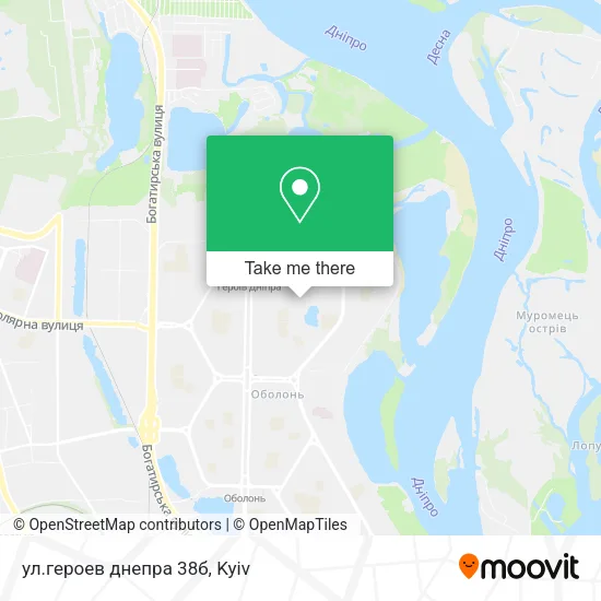 Карта ул.героев днепра 38б