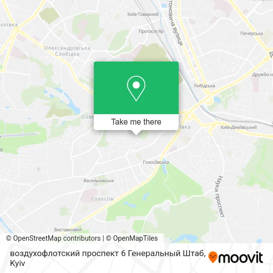 Карта воздухофлотский проспект 6 Генеральный Штаб