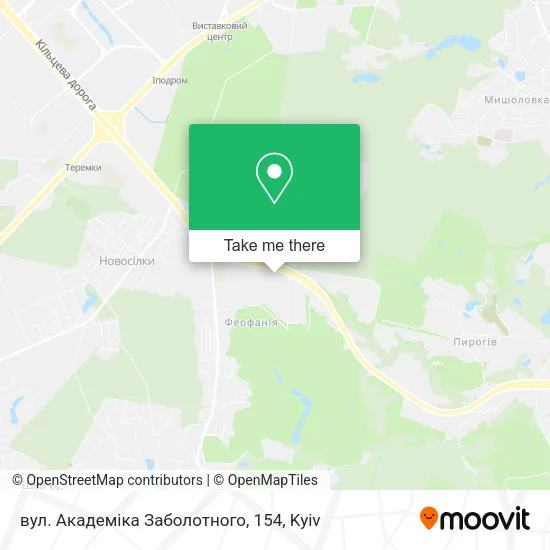 Карта вул. Академіка Заболотного, 154