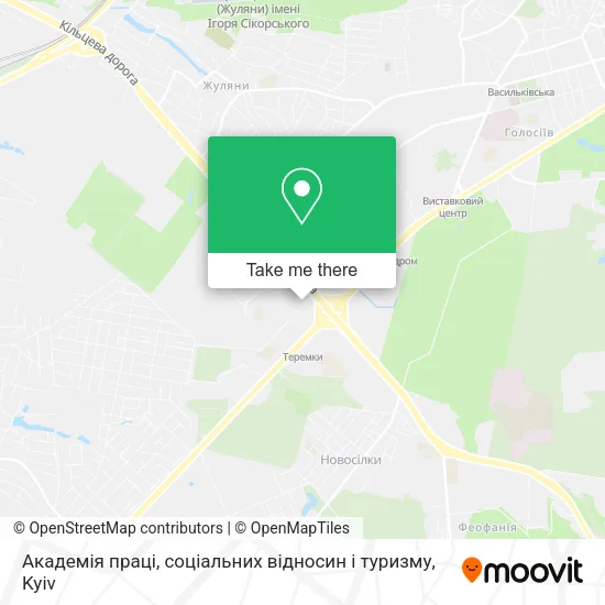Карта Академія праці, соціальних відносин і туризму
