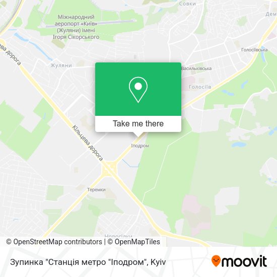 Карта Зупинка "Станція метро "Іподром"