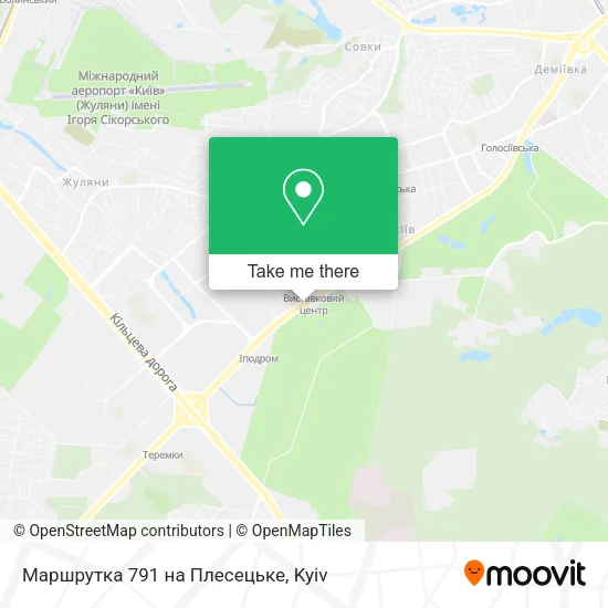 Карта Маршрутка 791 на Плесецьке