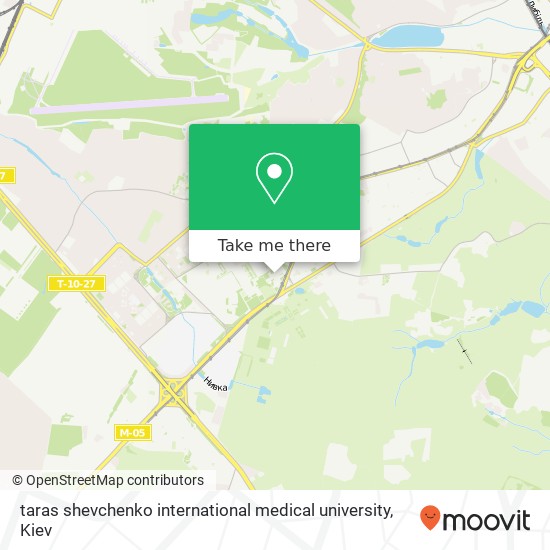 taras shevchenko international medical university map