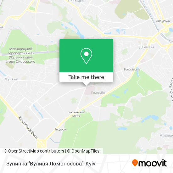 Зупинка "Вулиця Ломоносова" map