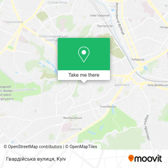 Карта Гвардійська вулиця