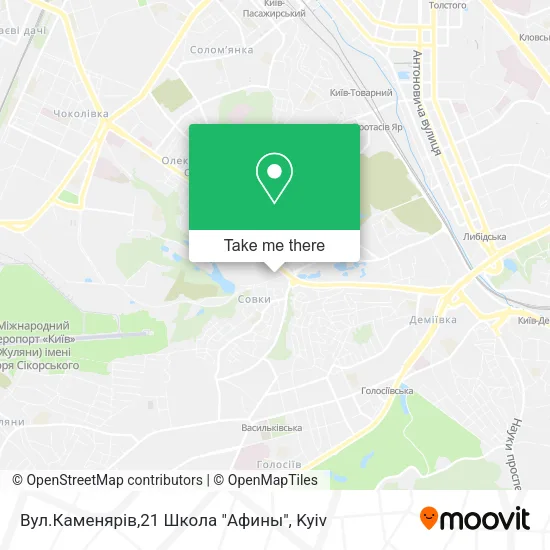 Карта Вул.Каменярів,21 Школа "Афины"