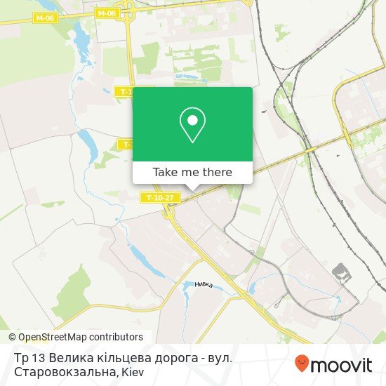 Тр 13 Велика кільцева дорога - вул. Старовокзальна map