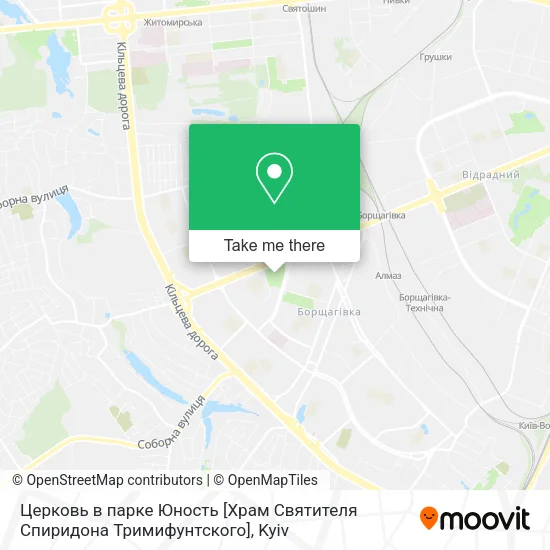 Карта Церковь в парке Юность [Храм Святителя Спиридона Тримифунтского]