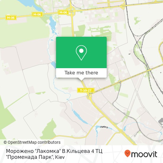 Морожено "Лакомка" В.Кiльцева 4 ТЦ "Променада Парк" map