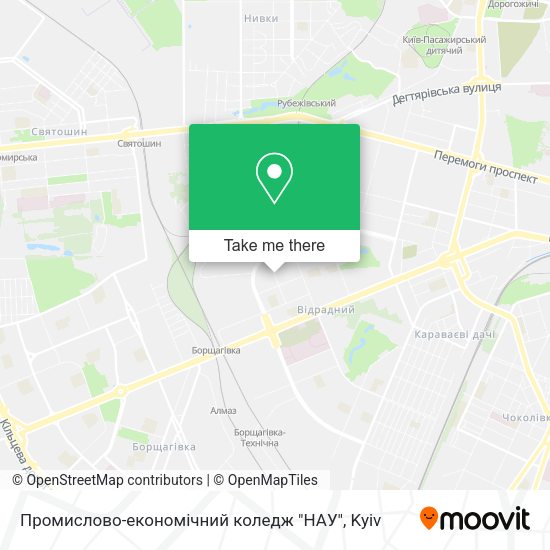 Карта Промислово-економічний коледж "НАУ"