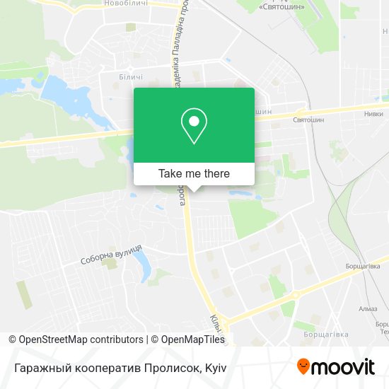 Карта Гаражный кооператив Пролисок