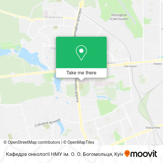 Карта Кафедра онкології НМУ ім. О. О. Богомольця