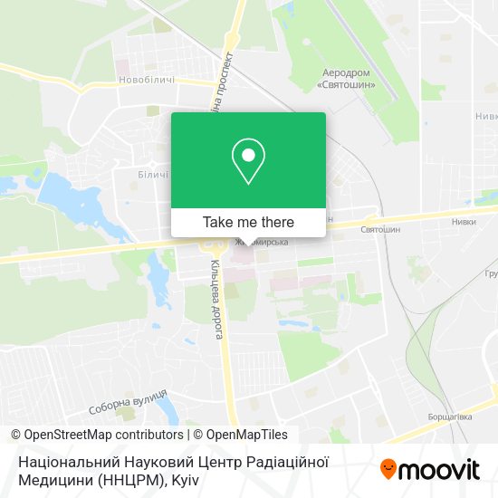 Карта Національний Науковий Центр Радіаційної Медицини (ННЦРМ)