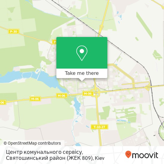 Карта Центр комунального сервісу, Святошинський район (ЖЕК 809)