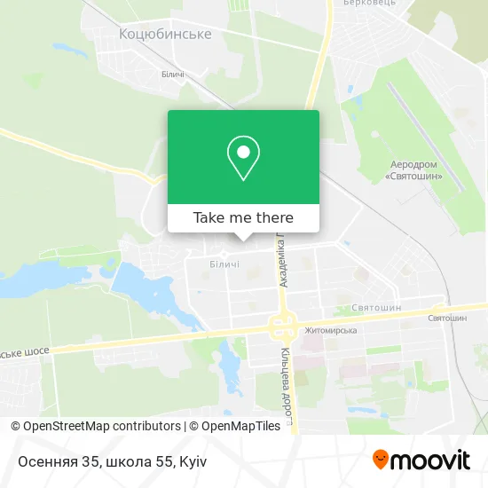 Карта Осенняя 35, школа 55
