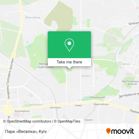 Карта Парк «Веселка»