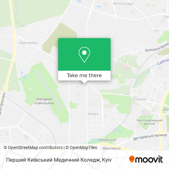 Перший  Київський Медичний Коледж map