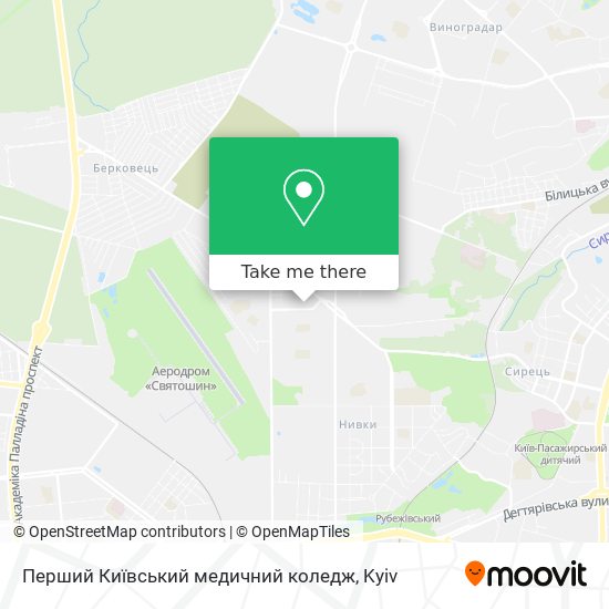 Перший Київський медичний коледж map