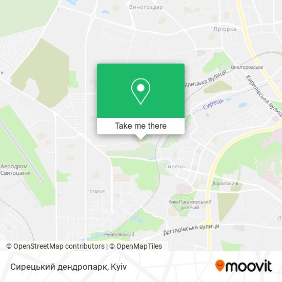 Сирецький дендропарк map