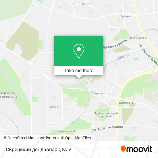 Карта Сирецький дендропарк