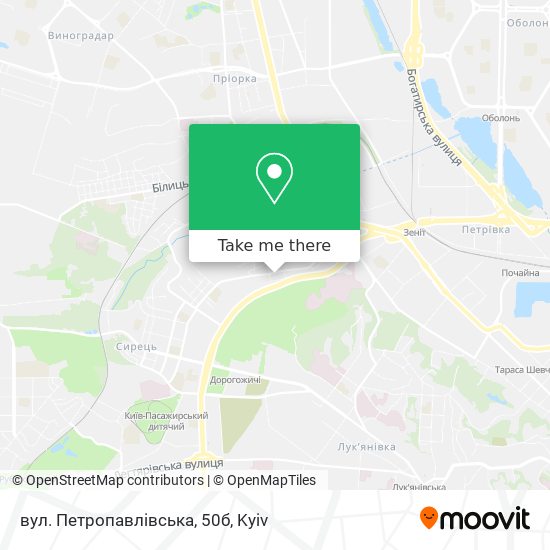 Карта вул. Петропавлівська, 50б