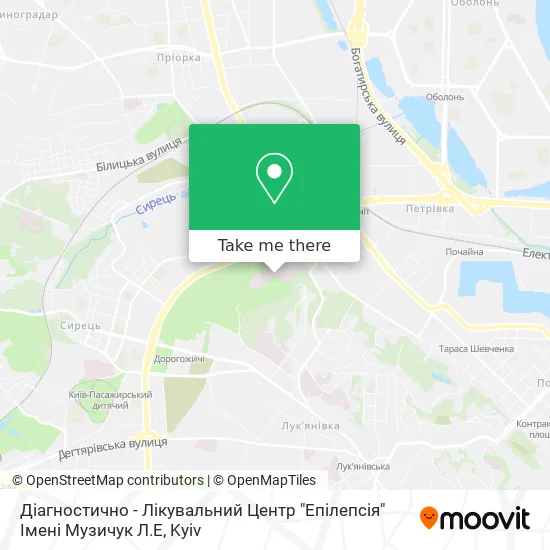 Діагностично - Лікувальний Центр "Епілепсія" Імені Музичук Л.Е map