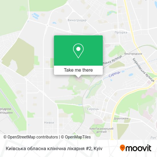 Карта Київська обласна клінічна лікарня #2