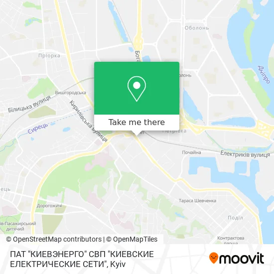 ПАТ "КИЕВЭНЕРГО" СВП "КИЕВСКИЕ ЕЛЕКТРИЧЕСКИЕ СЕТИ" map