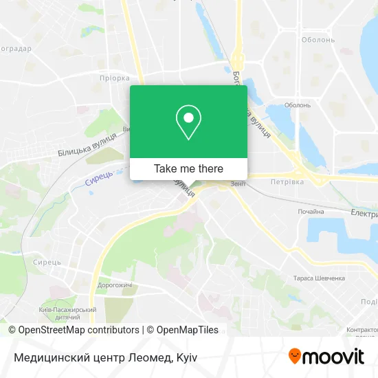 Карта Медицинский центр Леомед