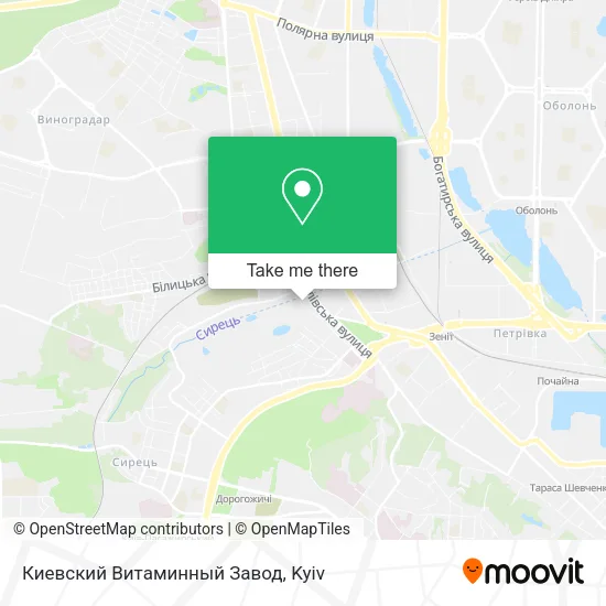 Карта Киевский Витаминный Завод