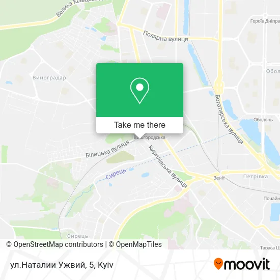 Карта ул.Наталии Ужвий, 5