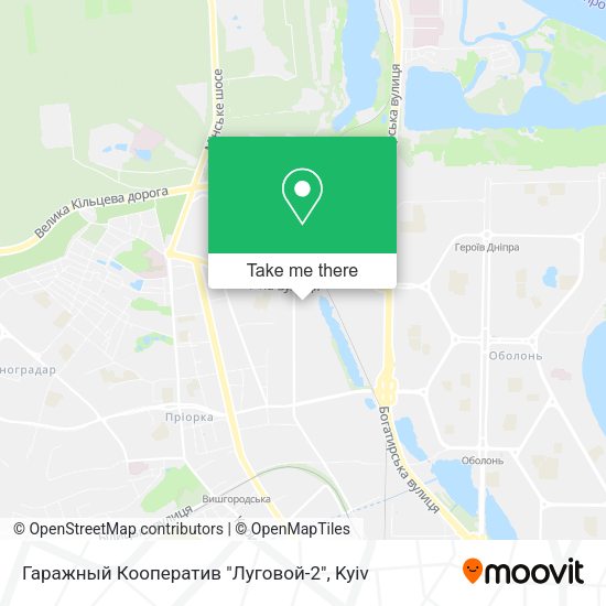Карта Гаражный Кооператив "Луговой-2"