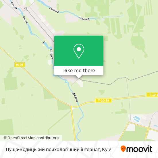 Пуща-Водицький психологічний інтернат map