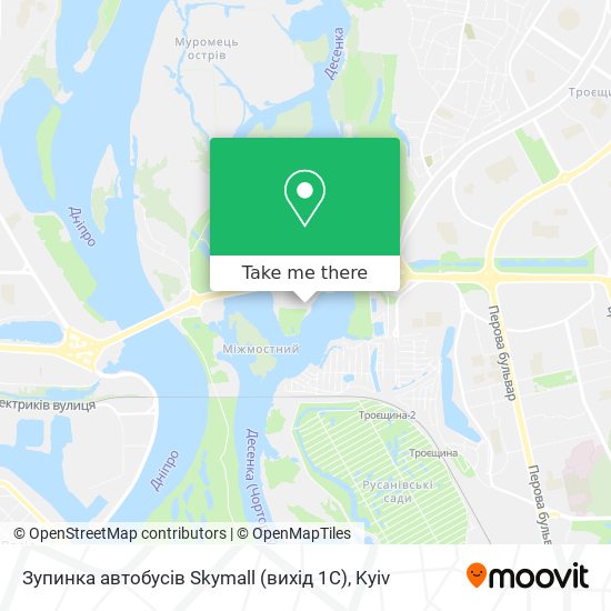 Карта Зупинка автобусів Skymall (вихід 1С)