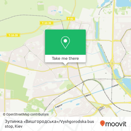 Зупинка «Вишгородська» / Vyshgorodska bus stop map