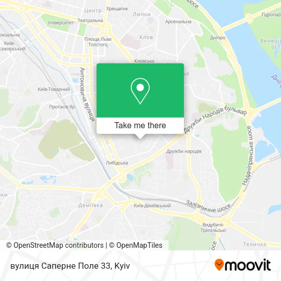 Карта вулиця Саперне Поле 33