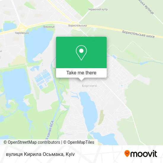 Карта вулиця Кирила Осьмака