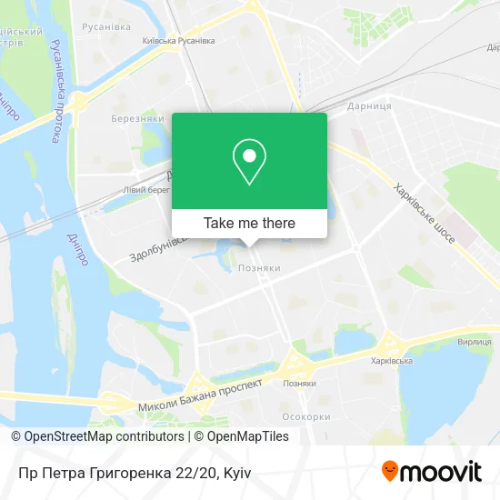 Карта Пр Петра Григоренка 22/20