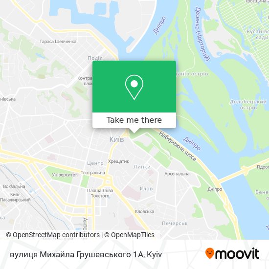 вулиця Михайла Грушевського 1А map