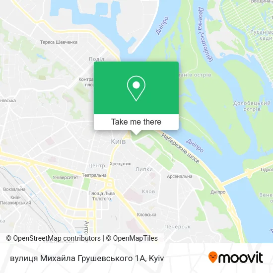 Карта вулиця Михайла Грушевського 1А