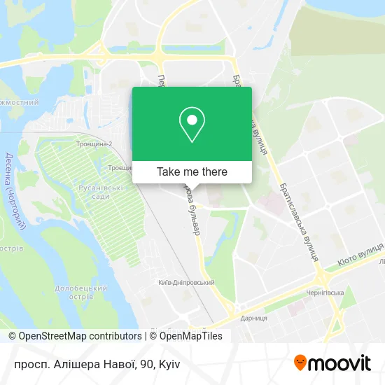 Карта просп. Алішера Навої, 90