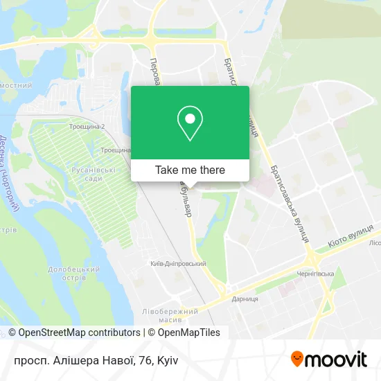 Карта просп. Алішера Навої, 76