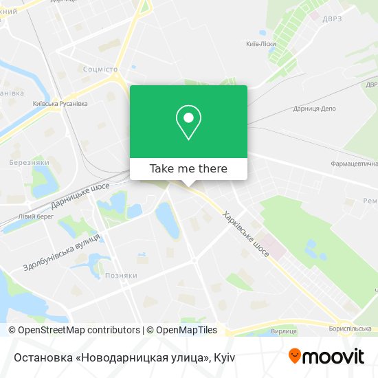 Карта Остановка «Новодарницкая улица»
