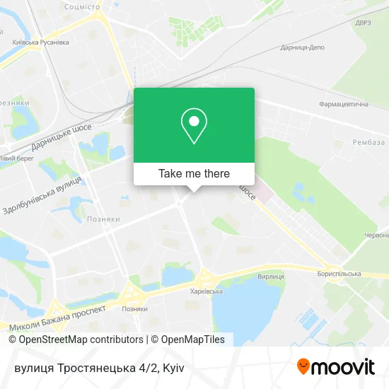 вулиця Тростянецька 4/2 map