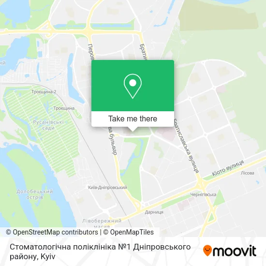 Карта Стоматологічна поліклініка №1 Дніпровського району