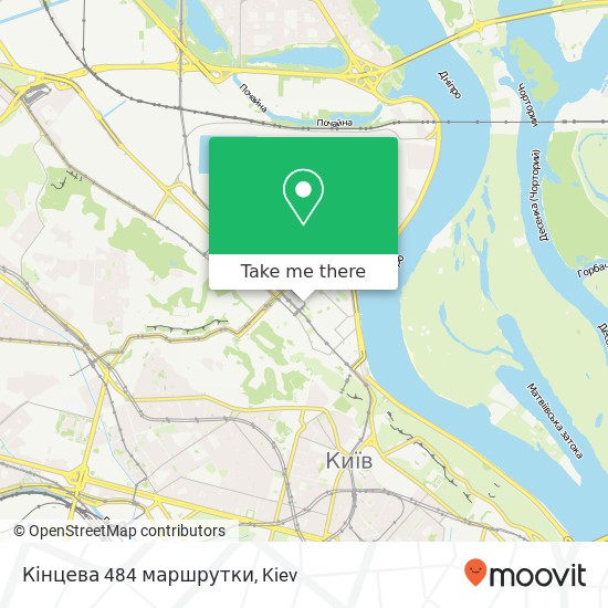 Карта Кінцева 484 маршрутки